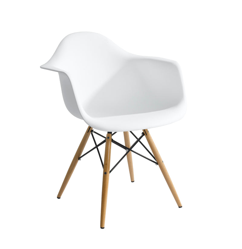 Replica Del Eames Eiffel - Arm Chair/Wood Leg Mad Chair Company white