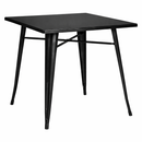 BLACK tolix table with a square top  mad chair company