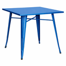 BLUE tolix table with a square top  mad chair company