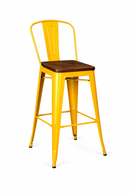 Paris Kitchen Stool With Wood Seat-Large Backrest