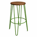 Hairpin Bar Stool - Wood Seat