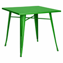 GREEN tolix table with a square top  mad chair company