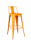 ORANGE tolix barstool with small backrest mad chair company