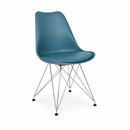Padded Eiffel Chair - Steel Leg blue mad chair company