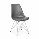 Padded Eiffel Chair - Steel Leg dark grey mad chair company