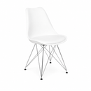 Padded Eiffel Chair - Steel Leg white mad chair company