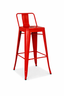 RED tolix barstool with small backrest mad chair company