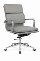Replica Eames Mid Back Padded  grey Office Chair - PU Mad Chair Company