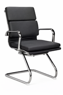 Replica Eames Padded Visitor Chair - PU Sleigh Base Mad Chair Company
