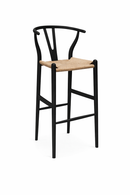 Replica Hans Wegner Wishbone black Barstool MAD CHAIR COMPANY