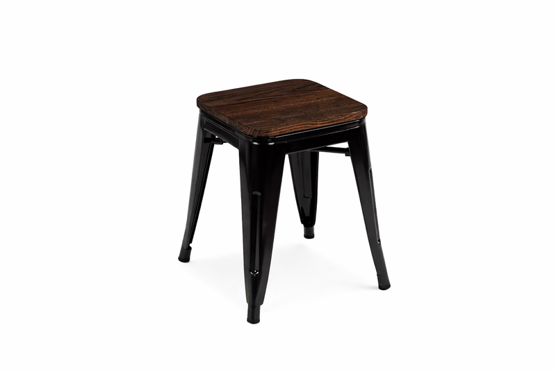 Paris Low stool with wood seat