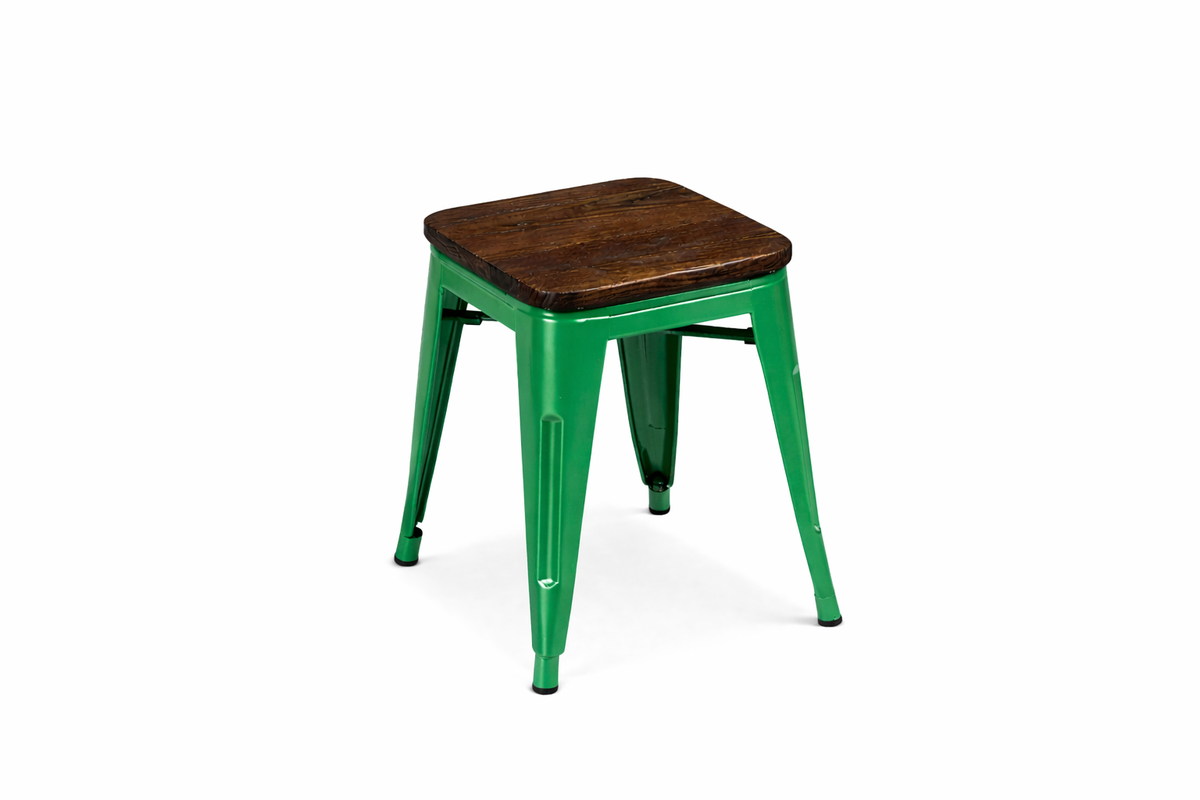Paris Low stool with wood seat