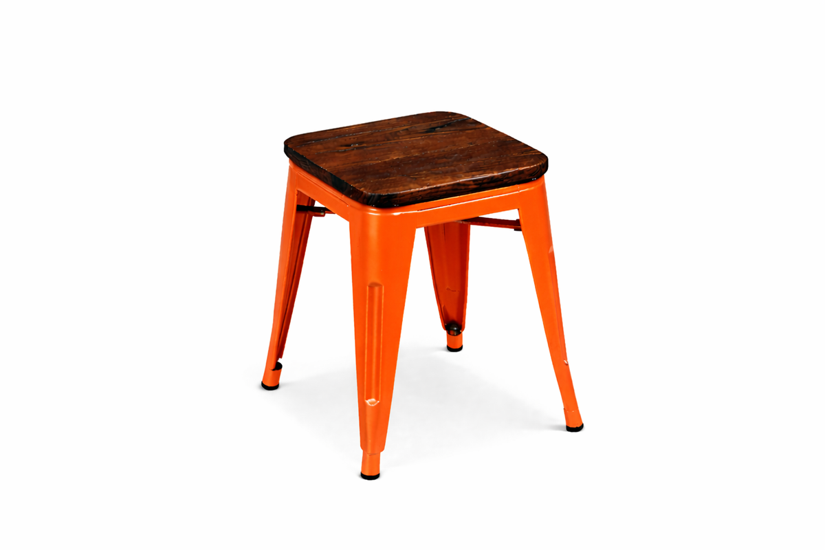 Paris Low stool with wood seat