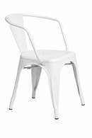 WHITE tolix paris arm chair. MAD CHAIR COMPANY