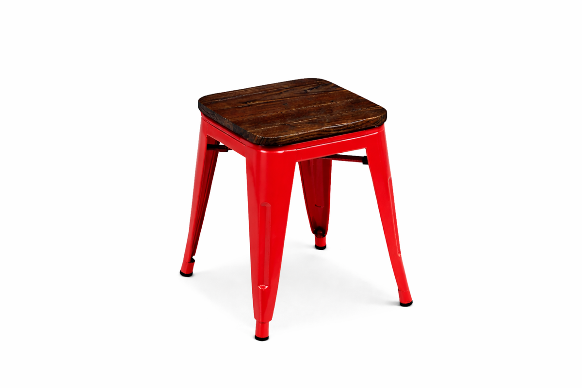 Paris Low stool with wood seat