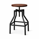 replica detroit adjustable metal stool wood seat rustic black mad chair company 