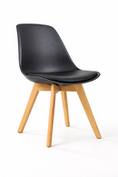 replica eames dsw wood leg padded seat plastic black mad chair