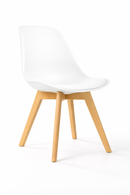 replica eames dsw wood leg padded seat plastic white mad chair