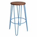 replica hairpin metal  bar stool wood seat blue mad chair company 