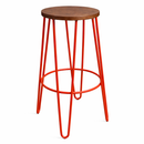 replica hairpin metal  bar stool wood seat red mad chair company 