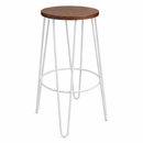 replica hairpin metal  kitchen stool wood seat white mad chair company 