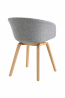 replica light grey hay upholstered wood legs. MAD CHAIR COMPANY