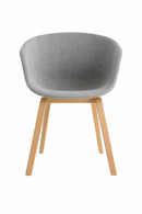 replica light grey hay upholstered wood legs. MAD CHAIR COMPANY