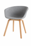 replica light grey hay upholstered wood legs. MAD CHAIR COMPANY