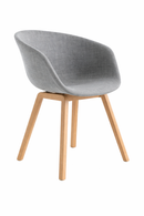 replica light grey hay upholstered wood legs. MAD CHAIR COMPANY