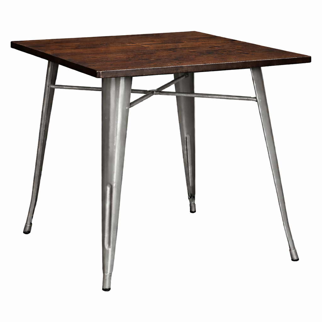 Paris Cafe Table with Wood Top