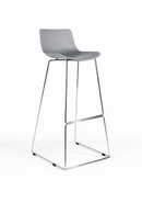 sleigh chrome bar stool grey plastic chrome base mad chair company 