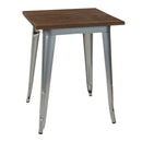 Tolix Cafe Table with Wood Top