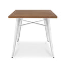 Tolix Cafe Table with Wood Top