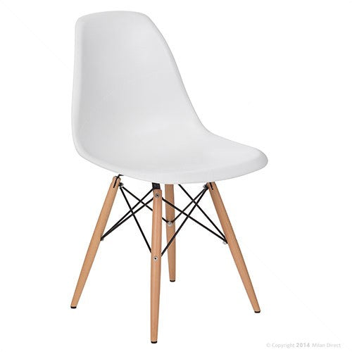 replica del eames eiffel wood leg white plastic mad chair company