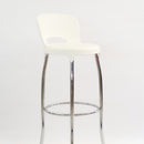 Asteroid Barstool chrome leg White plastic seat mad chair company