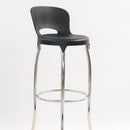 Asteroid Barstool chrome leg black plastic seat mad chair company