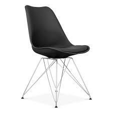 Replica Eames Padded Eiffel - Steel Leg Black Mad Chair Company