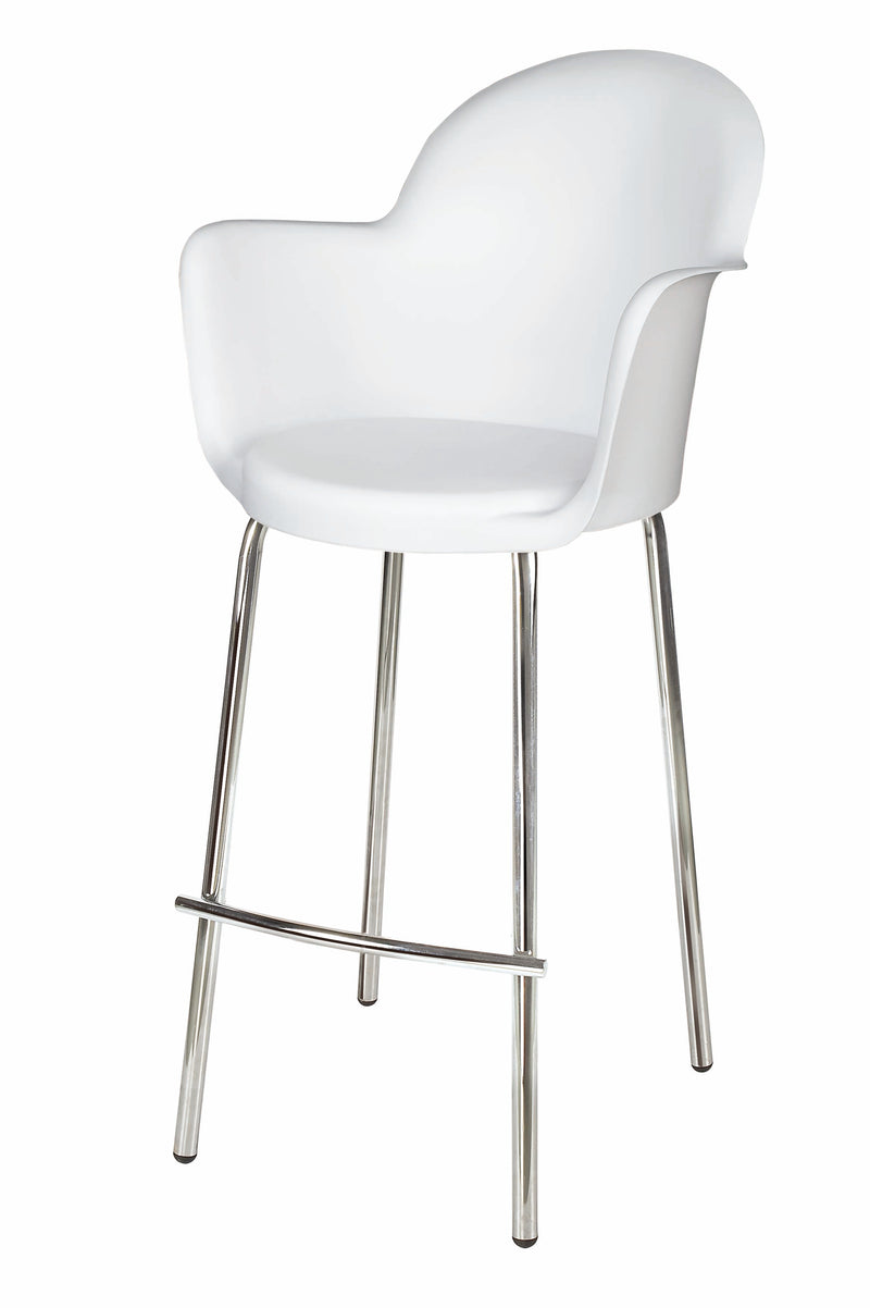 moon / yoyo bar stool white metal/plastic mad chair company 