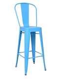 blue tolix kitchen stool with large backrest mad chair company