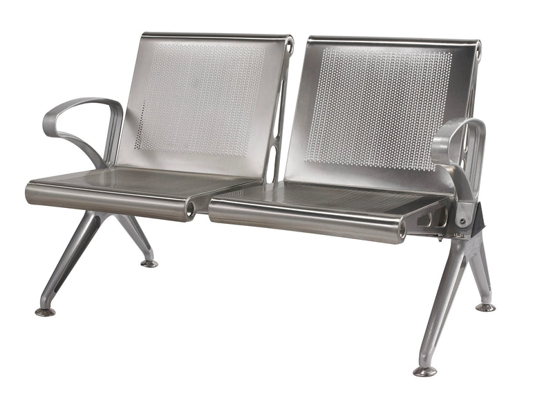 Public Seating Cast Aluminium 2 Seater Silver Mad Chair Company