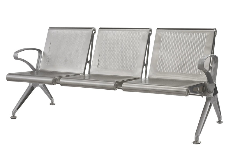 Public Seating Cast Aluminium 3 Seater Silver Mad Chair Company