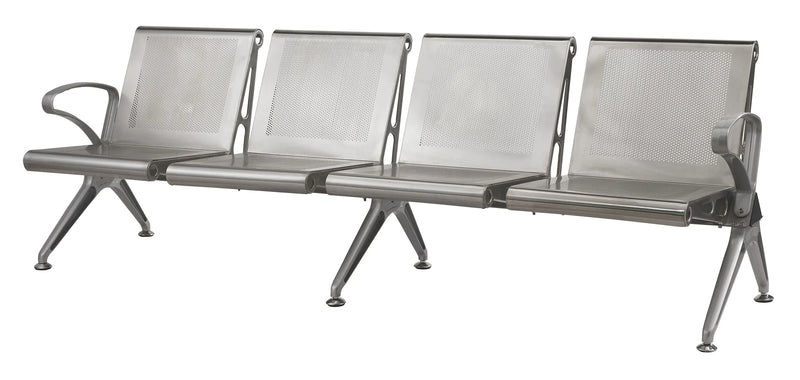 Public Seating Cast Aluminium 4 Seater Silver Mad Chair Company
