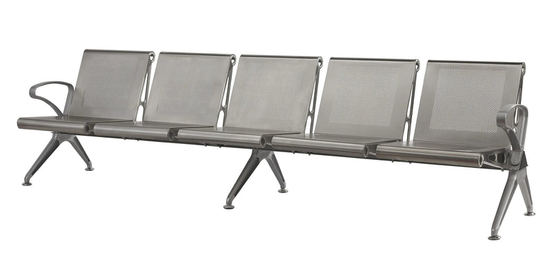 Public Seating Cast Aluminium 5 Seater Silver Mad Chair Company