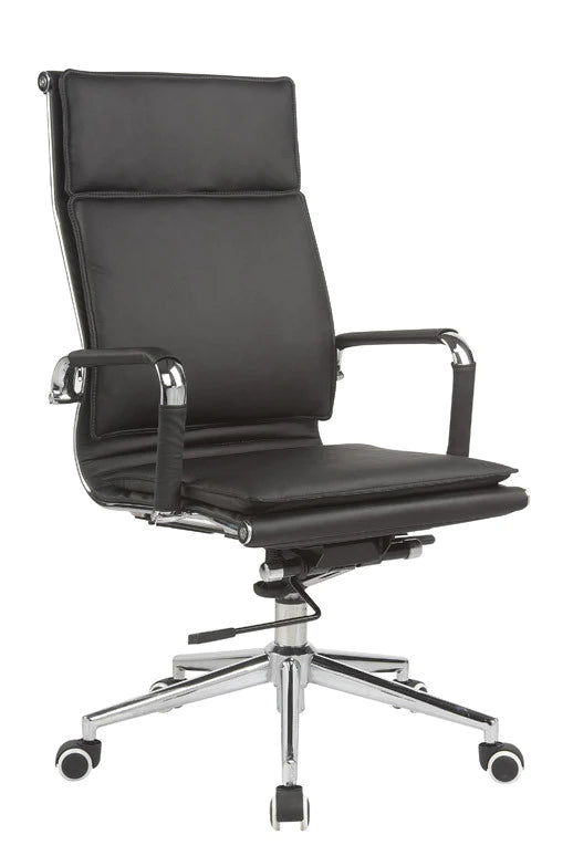 Flat Cushion High Back - PU Black Mad Chair Company