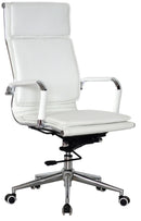 Flat Cushion High Back - PU White Mad Chair Company