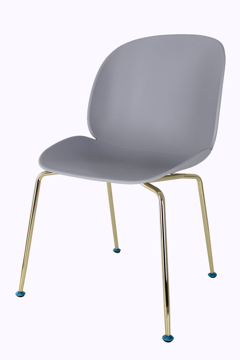 Replica Beetle Chair - Light Grey seat Gold Leg Mad Chair Company