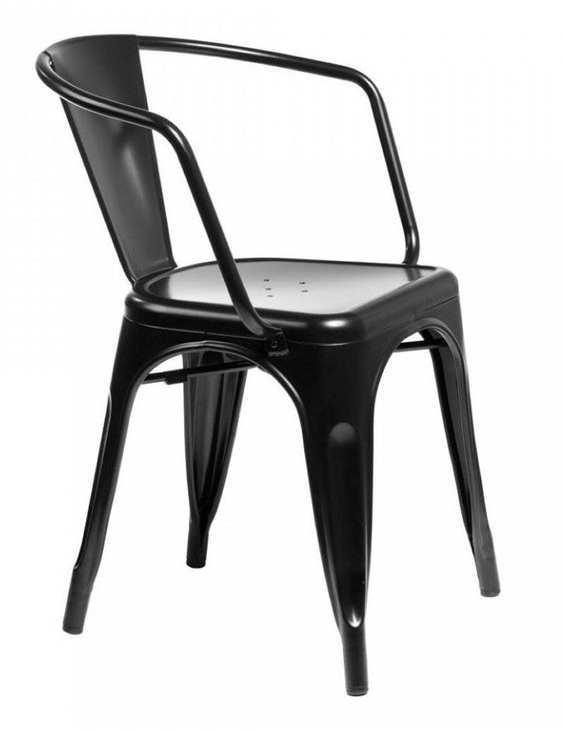 replica metal tolix arm chair black mad chair company