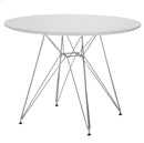 replica eames table white wood top chrome legs mad chair company 
