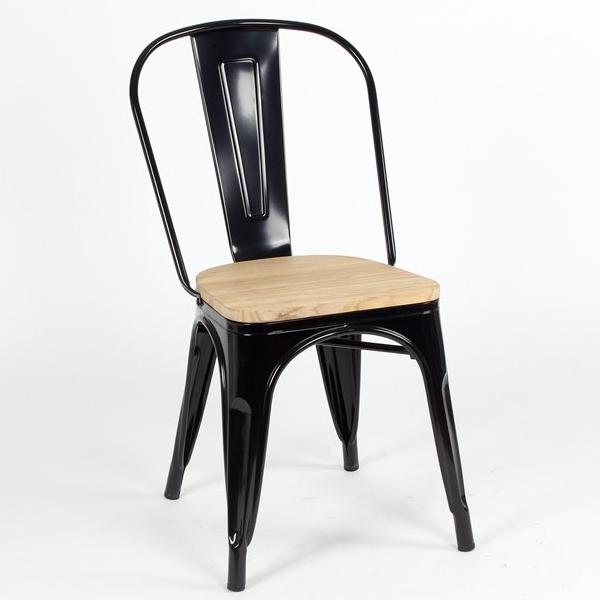 replica tolix metal side chair wood seat black mad chair company 