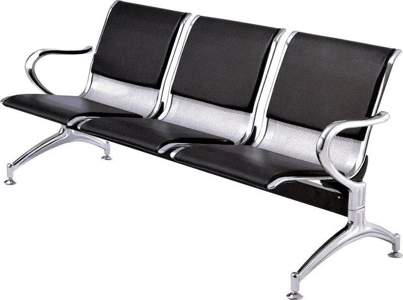 Public Seating Heavy Duty Standard Steel 3 Seater Silver Mad Chair Company
